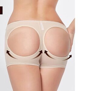 Sexy Breathable Hip Lifting Pants Flat Angle Beautiful Butto(Beige, M)